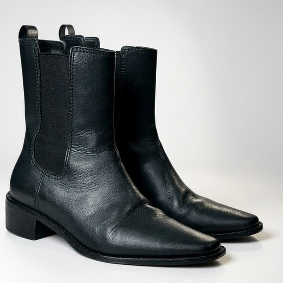 Tory Burch Boots 45mm Women's Size 7M Black Leather Chelsea